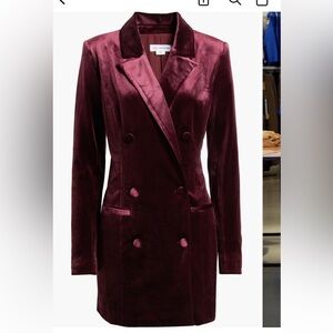 NWT Good American Executive Long Sleeve Velvet Blazer Dress